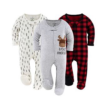 The Peanutshell Baby Sleep N Play Footed Pajamas For Boys Or Girls, 3 Pack