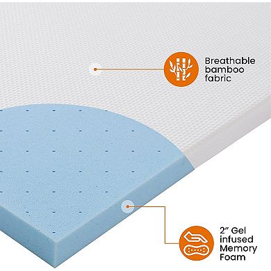 Cheer Collection 2 Inch Gel Infused Memory Foam Bed Topper