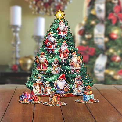 Santa Claus Christmas Tree Set Tabletop Christmas Decor
