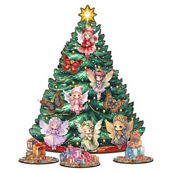 Fairies and Butterflies-Themed 11-inch Collectible Christmas tree by G.DeBrekht - Tabletop Christmas Decor