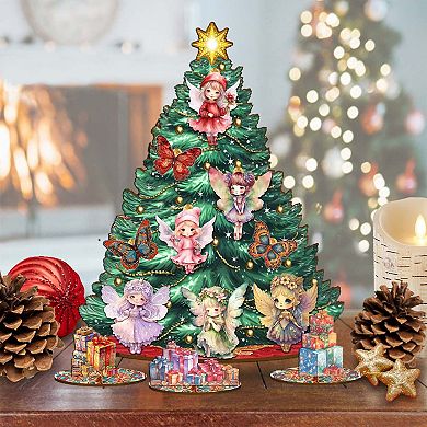 Fairies and Butterflies-Themed 11-inch Collectible Christmas tree by G.DeBrekht - Tabletop Christmas Decor