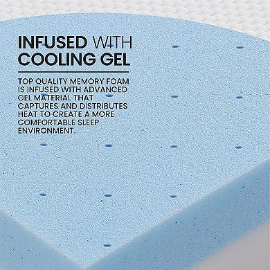 Cheer Collection 2 Inch Gel Infused Memory Foam Bed Topper