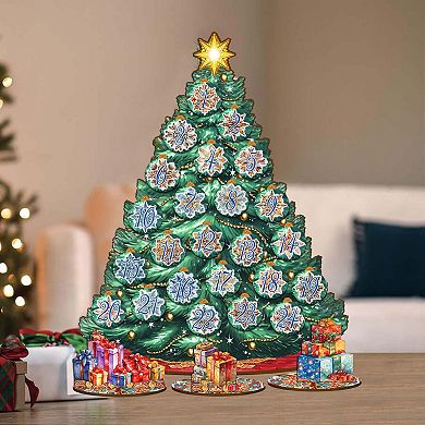 Advent Calendar 11-inch Collectible Christmas tree by G.DeBrekht - Tabletop Christmas Decor