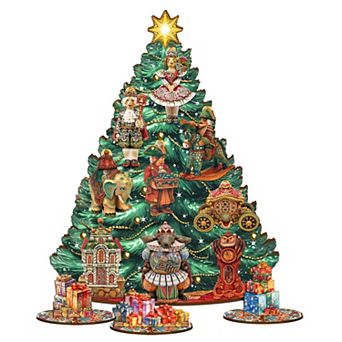 Nutcracker Masquerade -Themed 11-inch Collectible Christmas tree by G.DeBrekht - Tabletop Christmas Decor