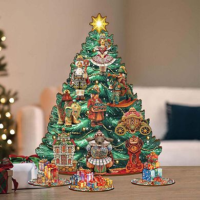 Nutcracker Masquerade -Themed 11-inch Collectible Christmas tree by G.DeBrekht - Tabletop Christmas Decor