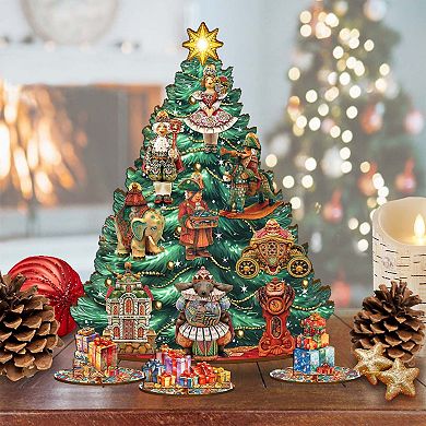 Nutcracker Masquerade -Themed 11-inch Collectible Christmas tree by G.DeBrekht - Tabletop Christmas Decor
