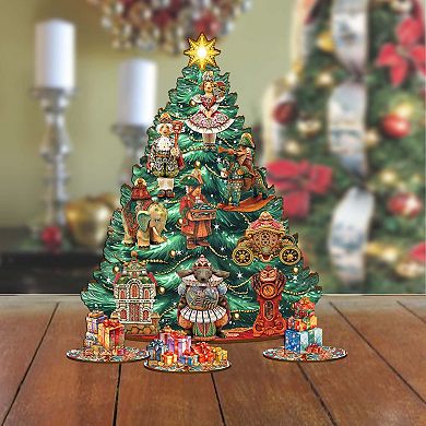 Nutcracker Masquerade -Themed 11-inch Collectible Christmas tree by G.DeBrekht - Tabletop Christmas Decor