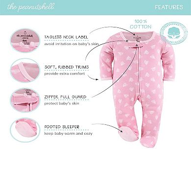 The Peanutshell Baby Sleep N Play Footed Pajamas For Boys Or Girls, 3 Pack