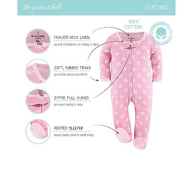 The Peanutshell Baby Sleep N Play Footed Pajamas For Boys Or Girls, 3 Pack