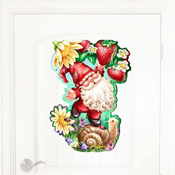 Sweet Summer Gnome Dwarf 24-Inch Handcrafted Wooden Door Decor by D. Gelsinger - Christmas Decor
