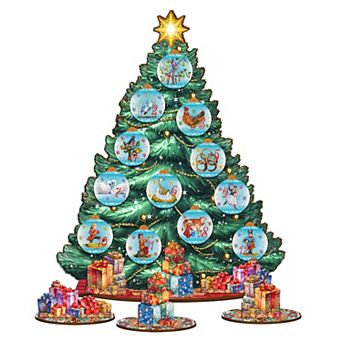 Twelve Days-Themed 11-inch Collectible Christmas tree by G.DeBrekht - Tabletop Christmas Decor