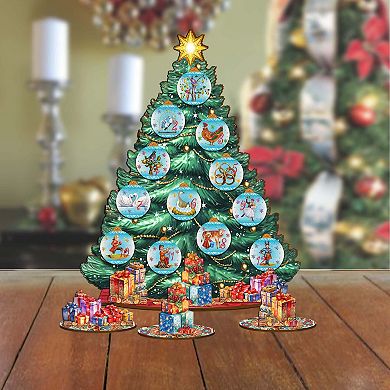 Twelve Days-Themed 11-inch Collectible Christmas tree by G.DeBrekht - Tabletop Christmas Decor