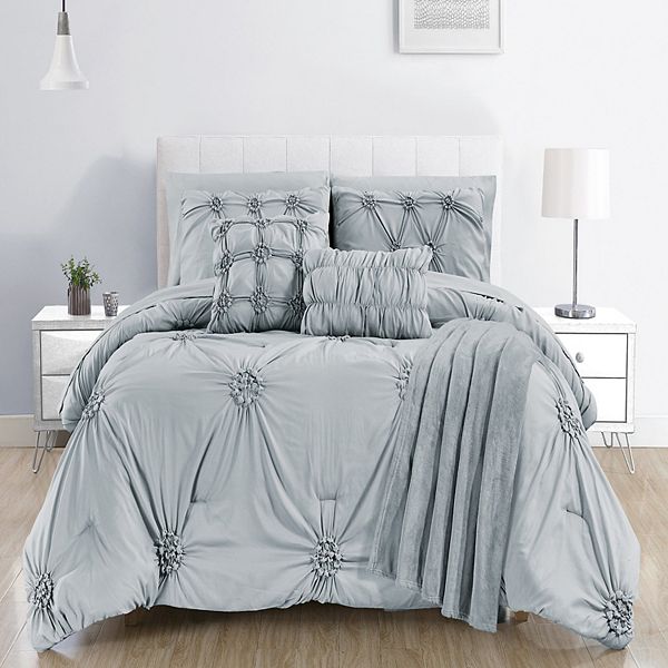 9 Piece Comforter Set Luxurious Bedding Sheet Set Decorative Pillows Shams Cases Included