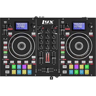 LyxJam 2-Deck DJ Controller with LCD Display, Portable Mixing Console DJ Controllers with Virtual DJ