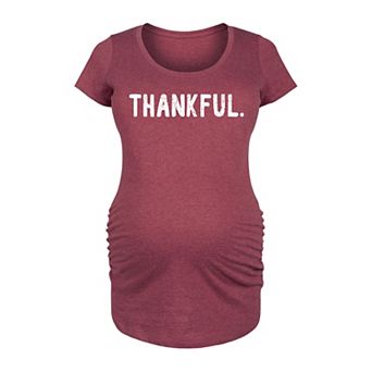 Maternity "Thankful" Short Sleeve Graphic Tee