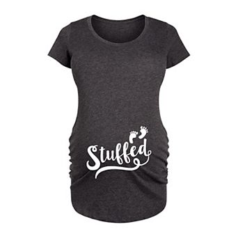 Maternity "Stuffed" Baby Footprints Graphic Tee