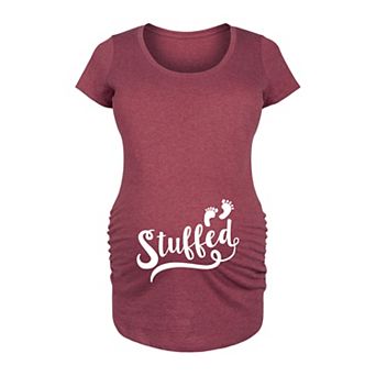 Maternity "Stuffed" Baby Footprints Graphic Tee