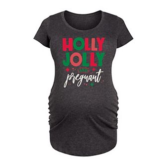 Maternity Holly Jolly And Pregnant Graphic Tee