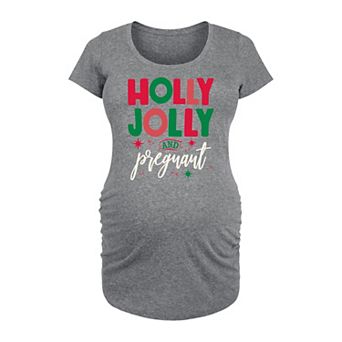 Maternity Holly Jolly And Pregnant Graphic Tee