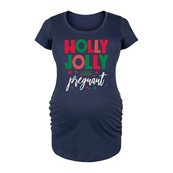 Maternity Holly Jolly And Pregnant Graphic Tee