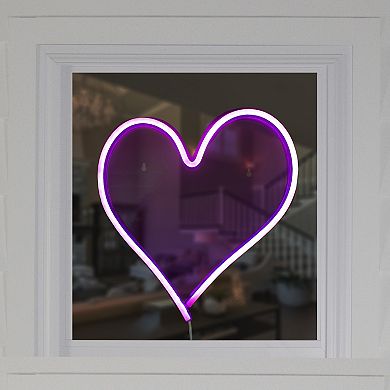 Northlight 13.5" Pink Heart LED Neon Style Valentine's Day Wall Sign