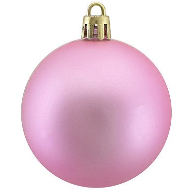 Northlight 60-Pack Bubblegum Pink Shatterproof Matte Christmas Ball Ornaments