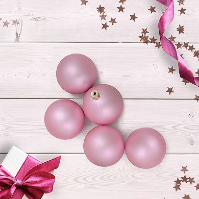 Northlight 60-Pack Bubblegum Pink Shatterproof Matte Christmas Ball Ornaments