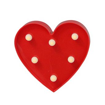 Northlight 6" Red Heart LED Valentine's Day Marquee Wall Sign