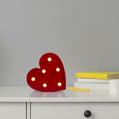 6" Red Heart LED Valentine's Day Marquee Wall Sign