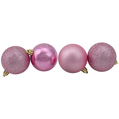 Northlight 60-Pack Bubblegum Pink Shatterproof 4-Finish Christmas Ball Ornaments
