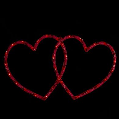 Northlight 17" Lighted Red Double Heart Valentine's Day Window Silhouette Decoration