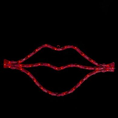 Northlight 17.5" Lighted Red Lips Valentine's Day Window Silhouette Decoration