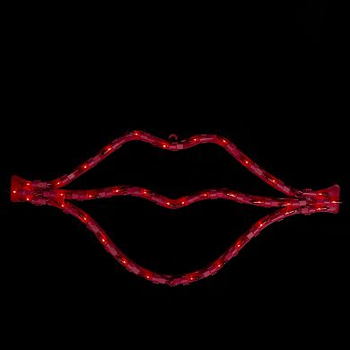 Northlight 17.5" Lighted Red Lips Valentine's Day Window Silhouette Decoration