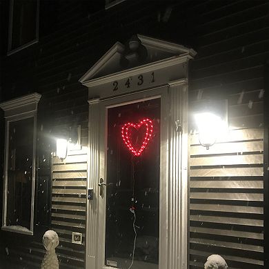 Northlight 17" Light-Up Scarlet Red Double Heart Valentine's Day Window Decor