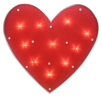 Northlight 14.25" LED Light-Up Red Heart Valentine's Day Window Decor