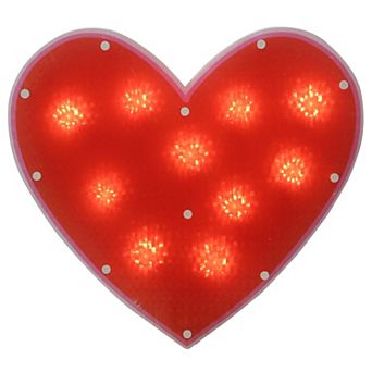 Northlight 13" LED Light-Up Shimmering Red Heart Valentine's Day Window Decor