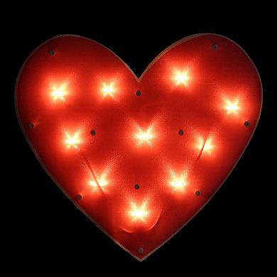 Northlight 13" LED Light-Up Shimmering Red Heart Valentine's Day Window Decor