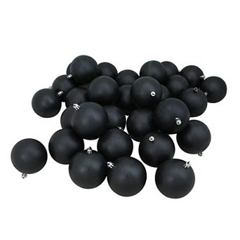 Northlight Set of 32 Black Shatterproof Matte Christmas Ball Ornaments