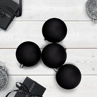 Northlight Set of 32 Black Shatterproof Matte Christmas Ball Ornaments
