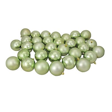 Northlight Set of 32 Celadon Green Shatterproof 2-Finish Christmas Ball Ornaments
