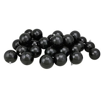 Northlight 32-Pack Black Shatterproof Shiny Christmas Ball Ornaments