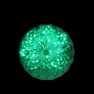 Northlight 6" LED Lighted Green Crystal Sphere Outdoor Christmas Decoration