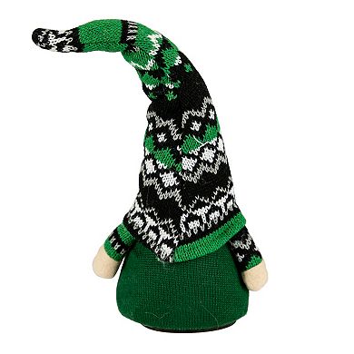Northlight 11.5" LED Lighted St. Patrick's Day Boy Gnome with Green Irish Fair Isle Hat