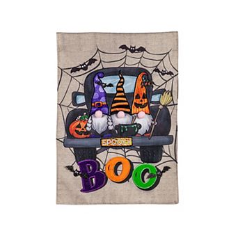 Evergreen Enterprises Spooky Truck Garden Burlap Flag