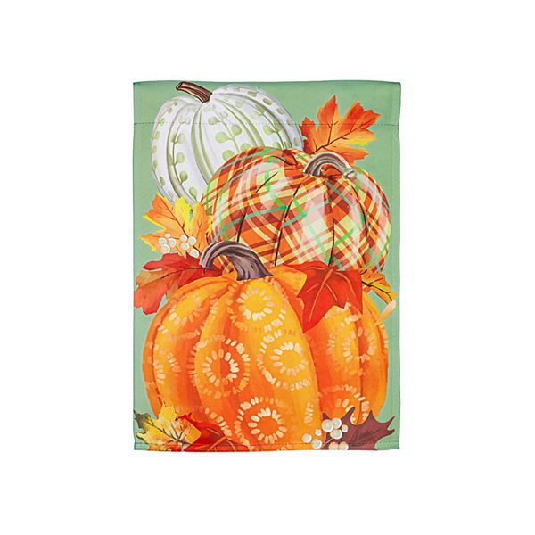 Evergreen Enterprises Painted Fall Pumpkins Garden Suede Flag