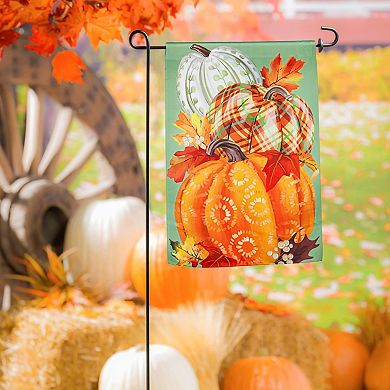 Evergreen Enterprises Painted Fall Pumpkins Garden Suede Flag