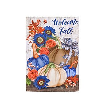 Evergreen Enterprises Welcome Fall Neutral Garden Suede Flag
