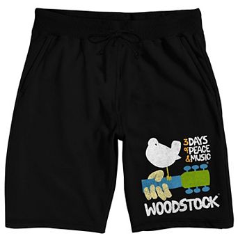 Men's Woodstock Peace & Music Logo Pajama Shorts