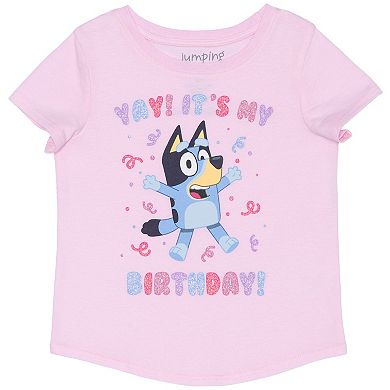 Baby & Toddler Girl Jumping Beans Bluey Birthday "Yay" Graphic Tee