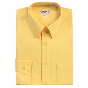 Gioberti Boy's Long Sleeve Solid Dress Shirt